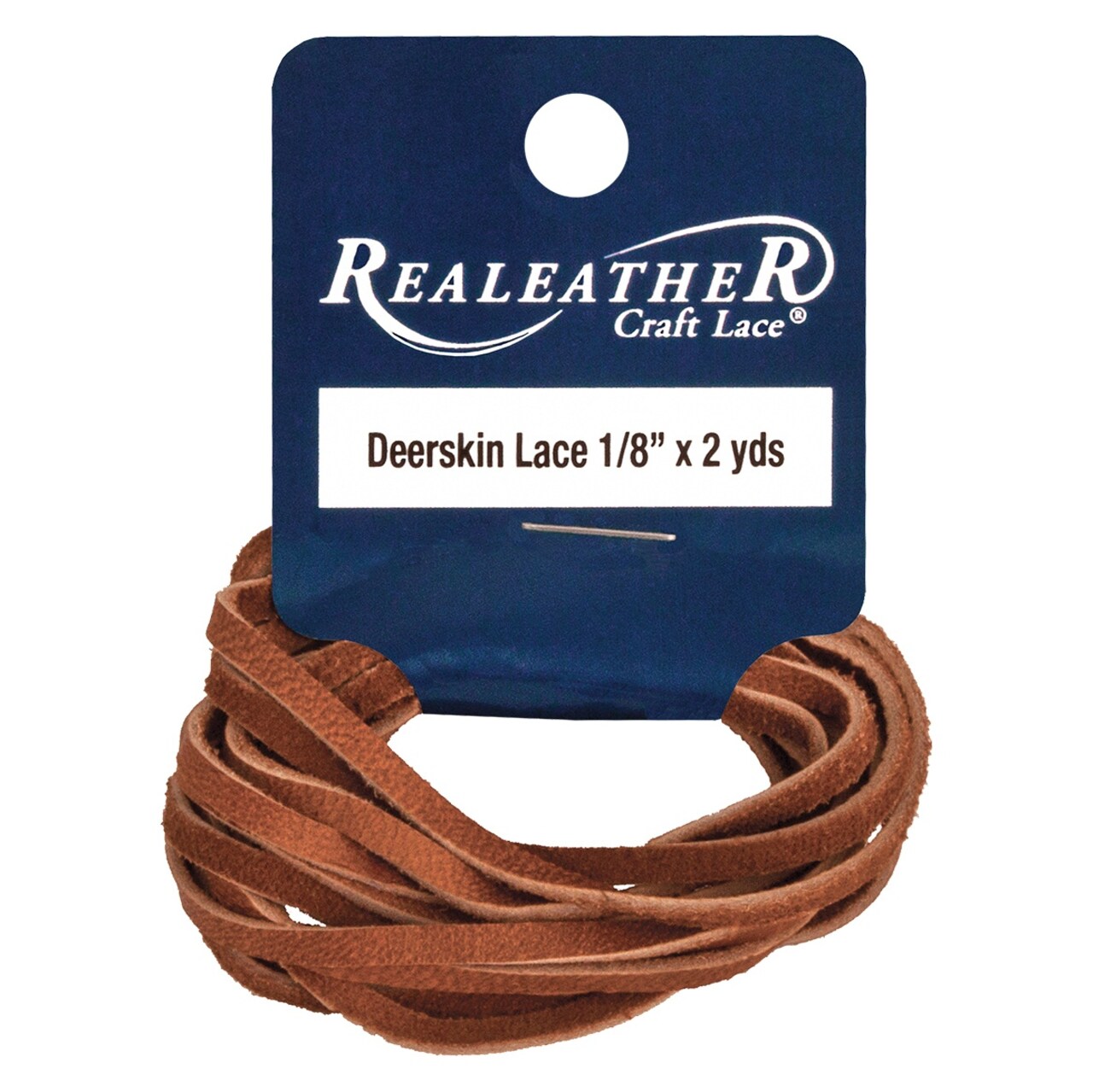 Realeather(R) Crafts Deerskin Lace 1/8"X2yd Packaged-Saddle Tan
